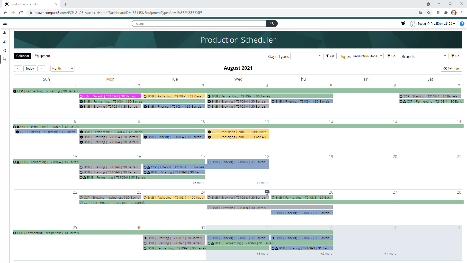 screenshot of Encompass Production Cloud